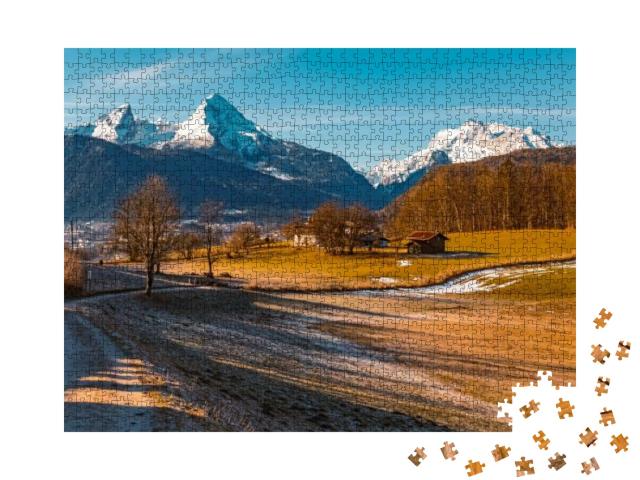 Beautiful Alpine Winter View on a Sunny Day with the Famo... Jigsaw Puzzle with 1000 pieces