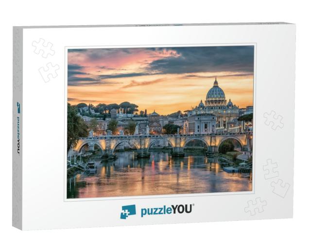 Beautiful Sunset on the City of Rome in Evening... Jigsaw Puzzle