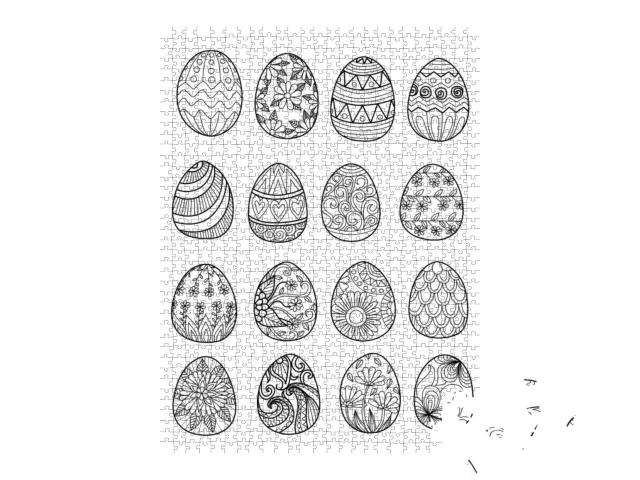 Hand Drawn Easter Eggs for Coloring Book for Adult & Desi... Jigsaw Puzzle with 1000 pieces