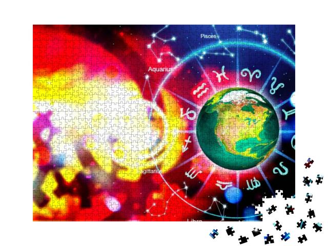 Zodiac Signs Inside of Horoscope Circle. Astrology in the... Jigsaw Puzzle with 1000 pieces