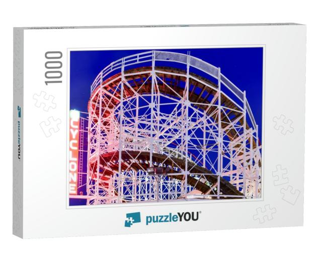Cyclone Rollercoaster in Coney Island, Brooklyn, New York... Jigsaw Puzzle with 1000 pieces
