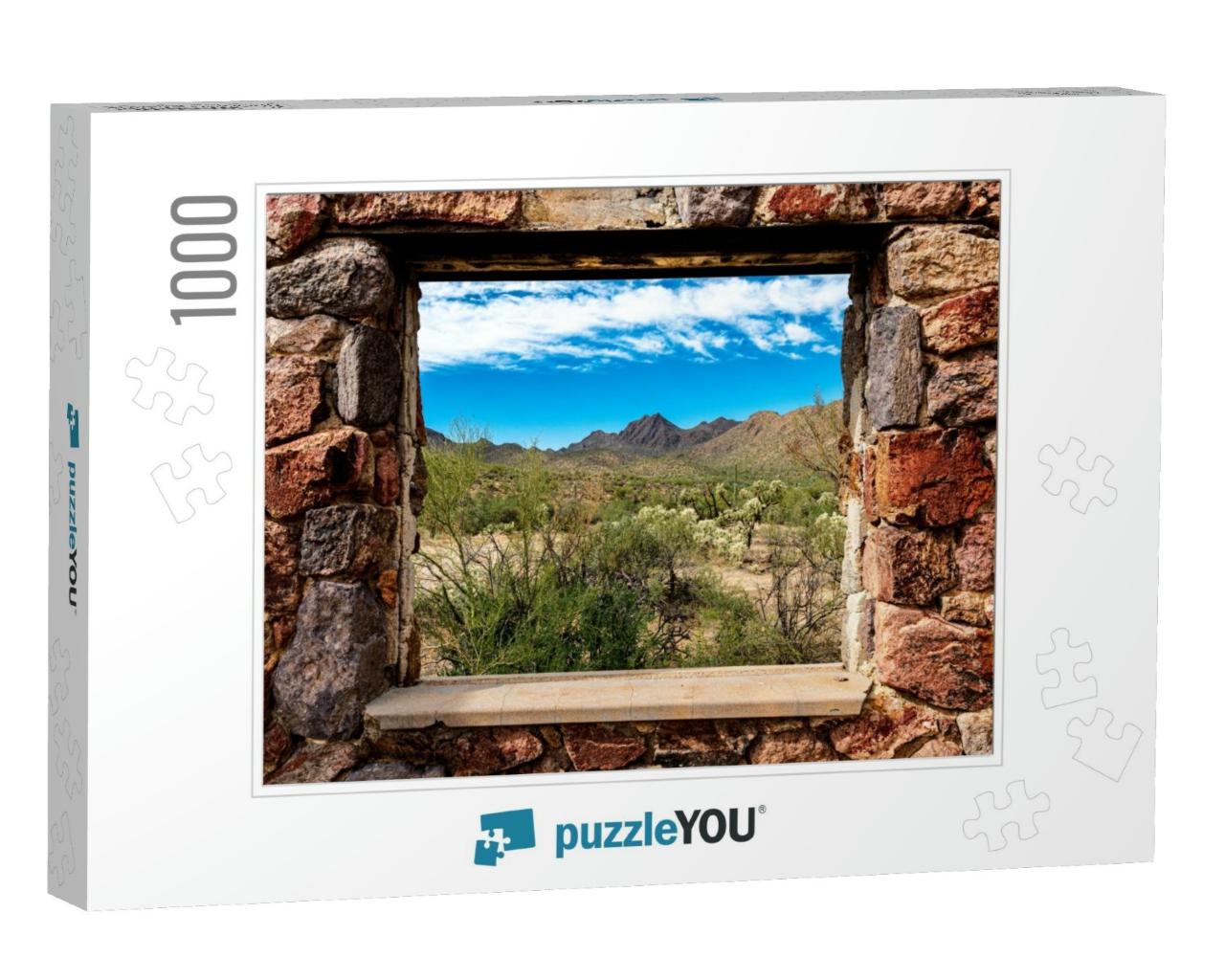 Looking Through the Window At the Picturesque Desert Land... Jigsaw Puzzle with 1000 pieces