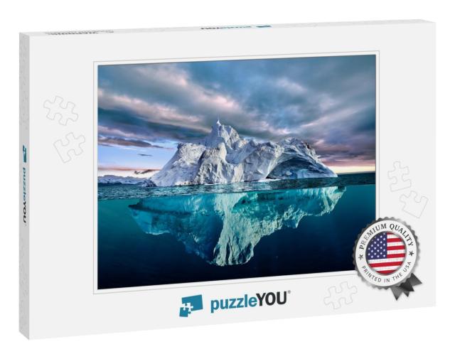 Iceberg with Above & Underwater View Taken in Greenland... Jigsaw Puzzle