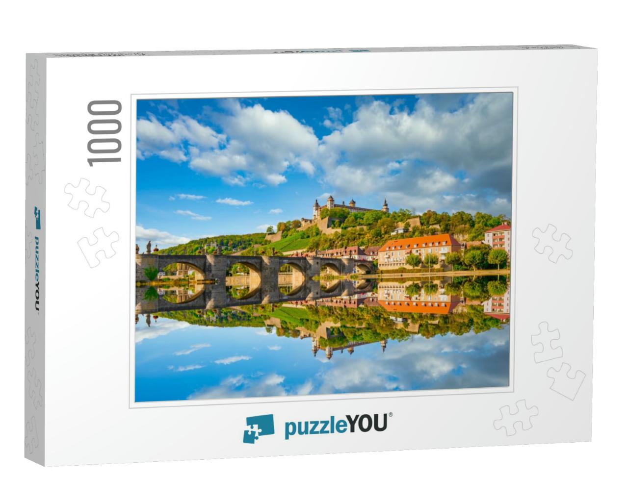 Marienberg Fortress in Wurzburg with Reflection. Germany... Jigsaw Puzzle with 1000 pieces