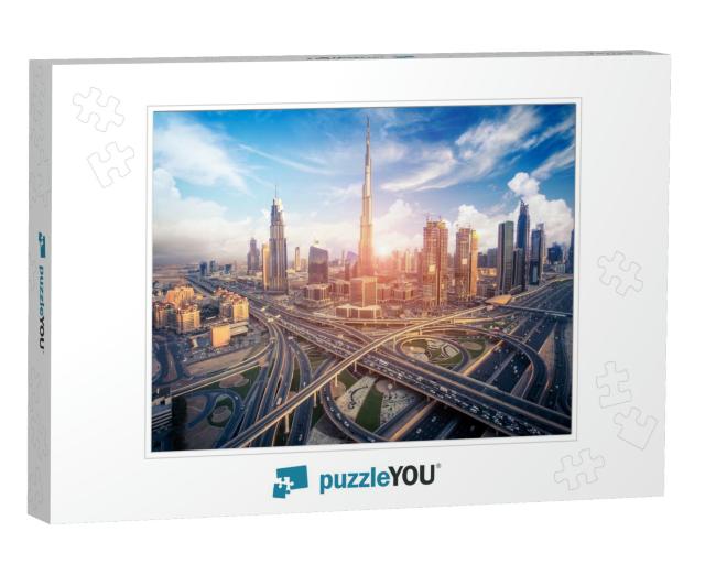 Dubai Skyline with Beautiful City Close to Its Busiest Hi... Jigsaw Puzzle