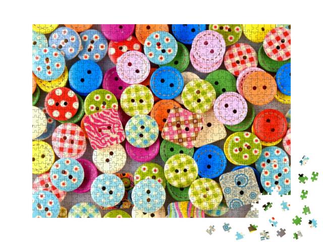Sewing Buttons Background... Jigsaw Puzzle with 1000 pieces