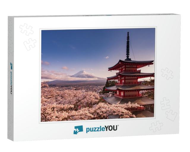 Japan Beautiful Landscape Mountain Fuji & Chureito Red Pa... Jigsaw Puzzle
