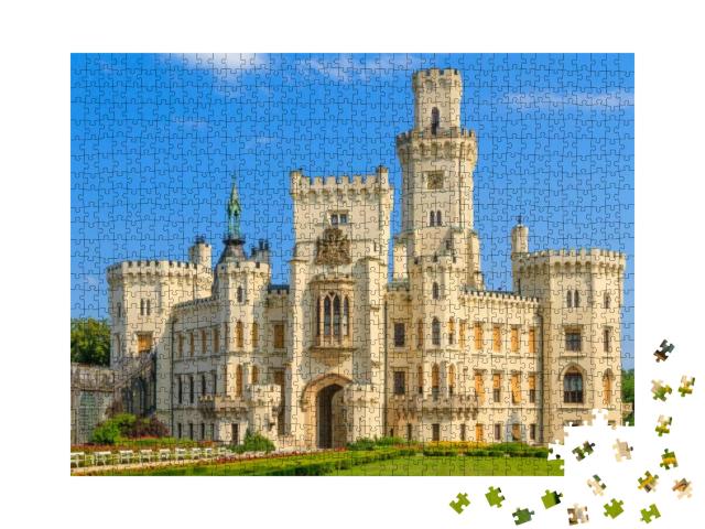 Hluboka Nad Vltavou in German Frauenberg Palace, Czech Re... Jigsaw Puzzle with 1000 pieces