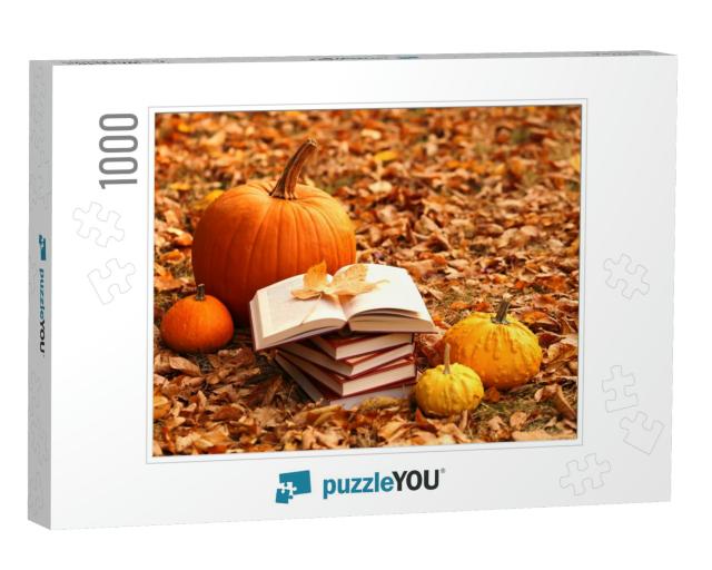 Autumn Books. Reading Books About Autumn. Halloween Books... Jigsaw Puzzle with 1000 pieces
