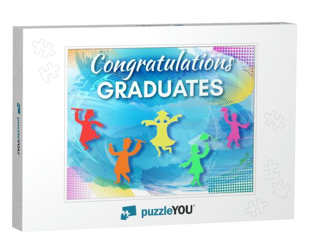 Graduation Party Background in Paper Art Style Wit... Jigsaw Puzzle