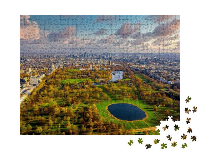 Beautiful Aerial London View from Above with the Hyde Par... Jigsaw Puzzle with 1000 pieces