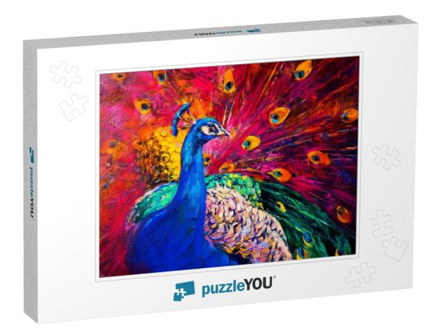 Original Oil Painting on Canvas. Beautiful Multicolored P... Jigsaw Puzzle