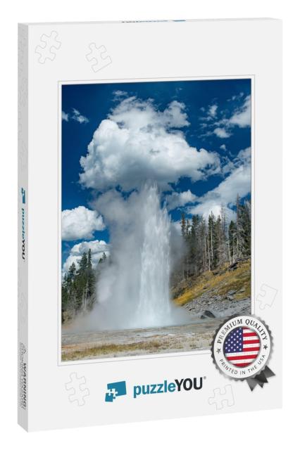 Grand Geyser Begins to Erupt At Yellowstone National Park... Jigsaw Puzzle