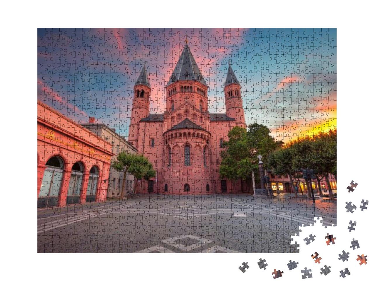 Mainz, Germany. Cityscape Image of Mainz Downtown with Ma... Jigsaw Puzzle with 1000 pieces