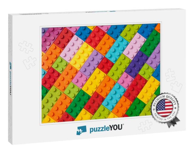 Many Toy Blocks in Different Colors Making Up One Large S... Jigsaw Puzzle