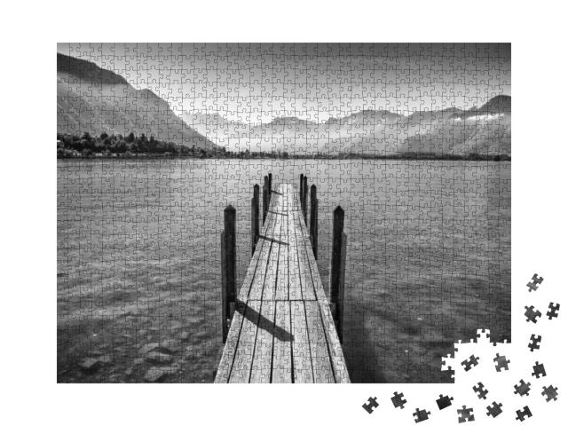 Idyllic Jetty on Geneva Lake in Switzerland... Jigsaw Puzzle with 1000 pieces
