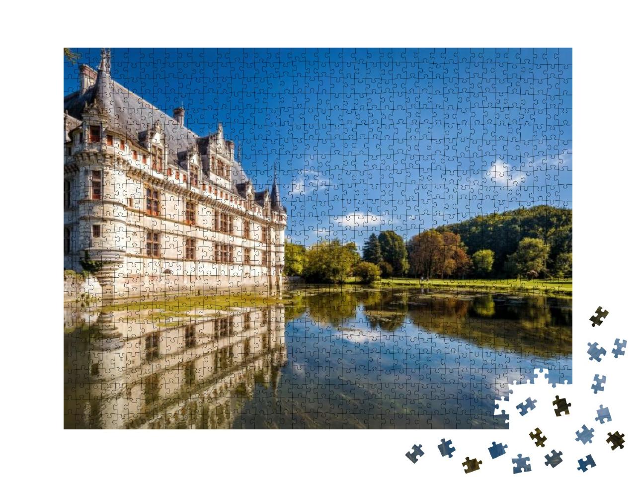 Castle or Chateau Dazay-Le-Rideau, France. This Castle is... Jigsaw Puzzle with 1000 pieces