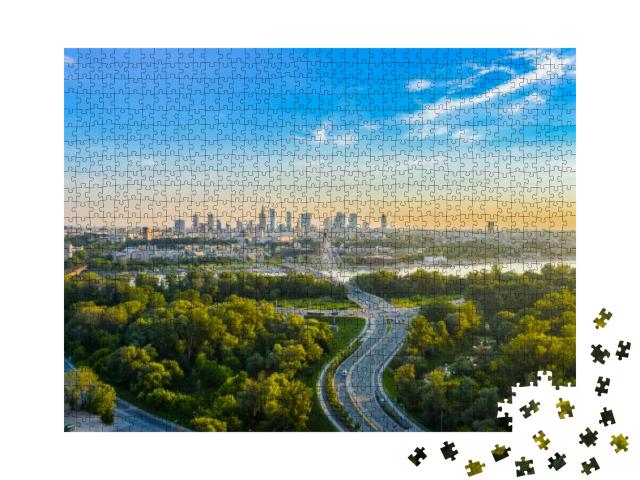 Beautiful Panoramic Aerial Drone View to the Center of Mo... Jigsaw Puzzle with 1000 pieces
