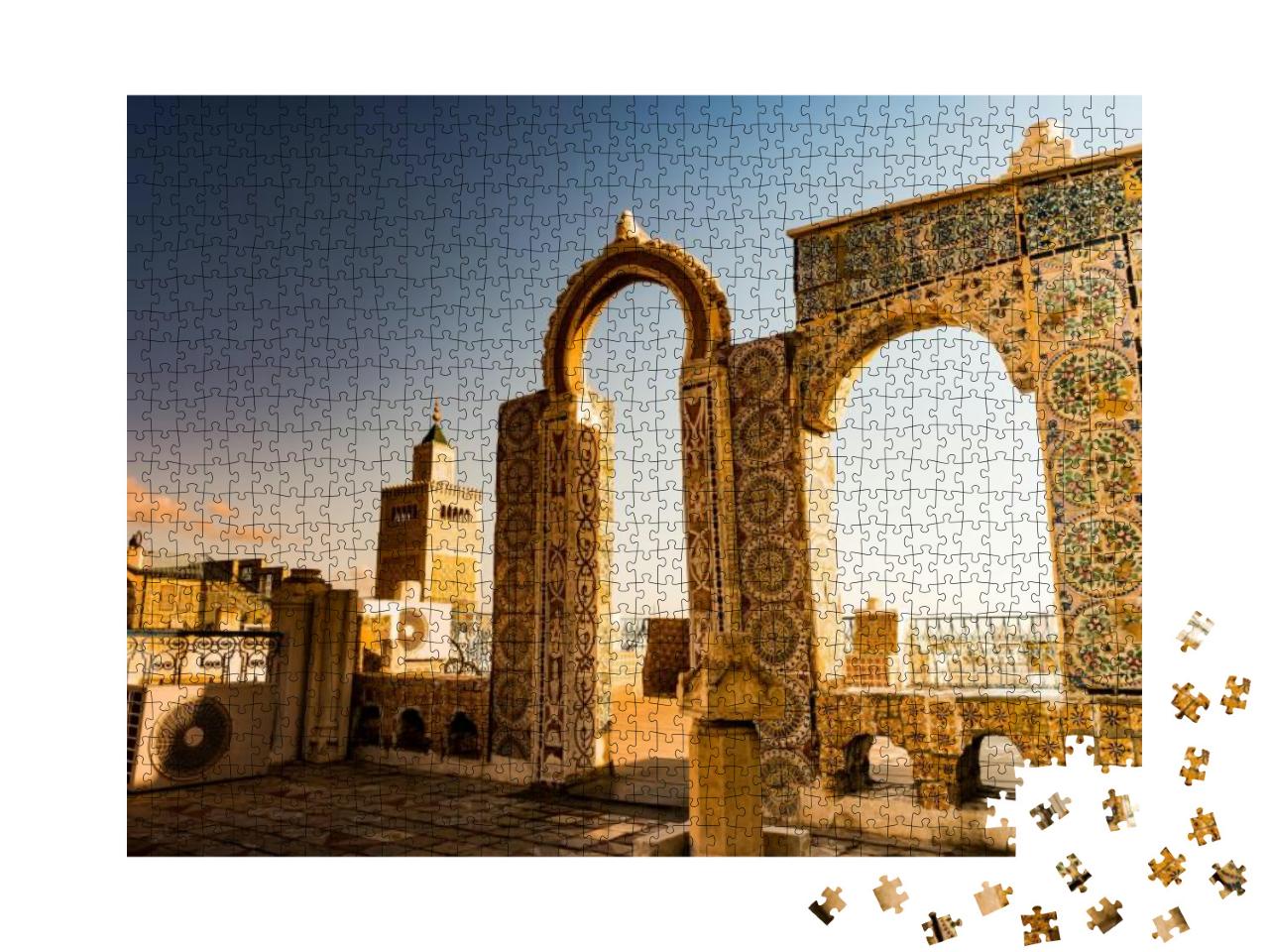 Detail of Traditional Arabic Architecture in Cityscape At... Jigsaw Puzzle with 1000 pieces