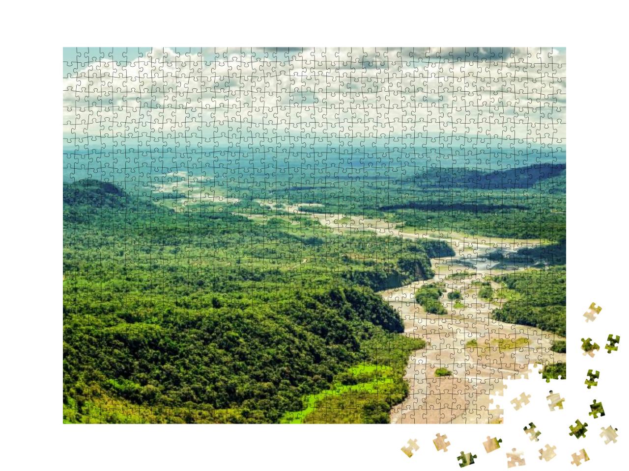 Amazon Rainforest River Forest Rain Aerial Jungle Ecuador... Jigsaw Puzzle with 1000 pieces