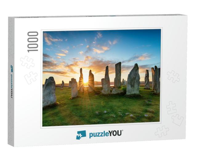 Sunset Over the Stone Circle At Callanish on the Isle of... Jigsaw Puzzle with 1000 pieces