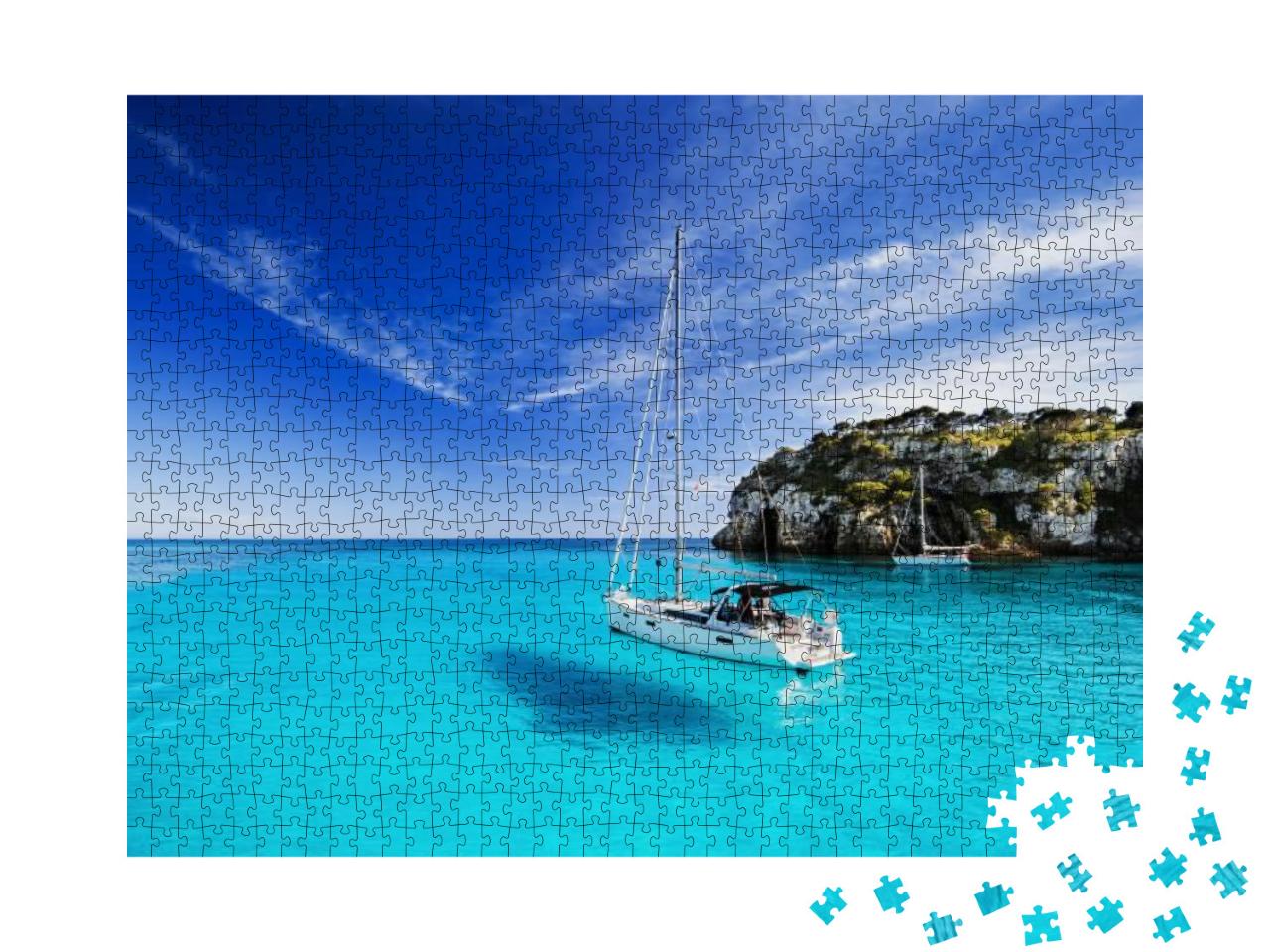 Beautiful Bay with Sailing Boats, Menorca Island, Spain... Jigsaw Puzzle with 1000 pieces