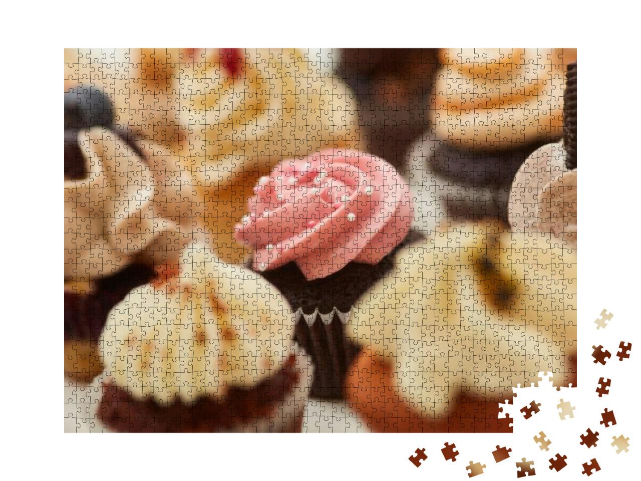 Many Different Cupcakes with Decorations & Toppings in a... Jigsaw Puzzle with 1000 pieces