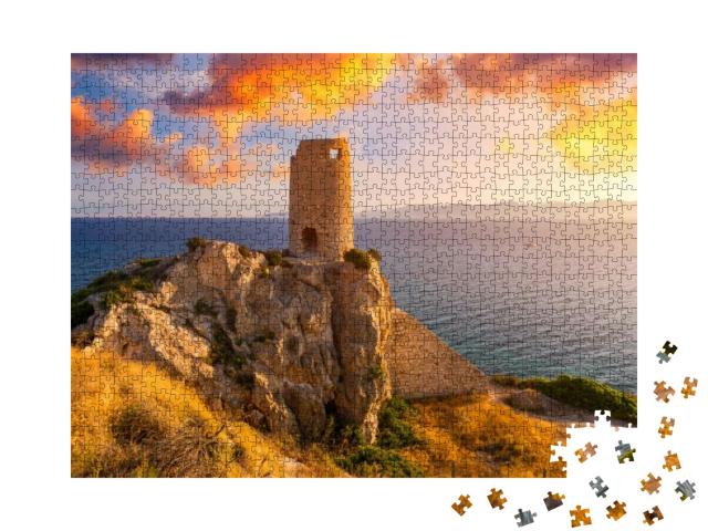Torre Del Prezzemolo, an Old Coastal Tower in Cagliari, S... Jigsaw Puzzle with 1000 pieces