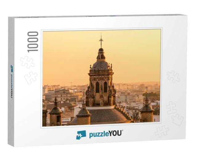 Sunset Seville - a Close-Up Golden Sunset View of the Dom... Jigsaw Puzzle with 1000 pieces