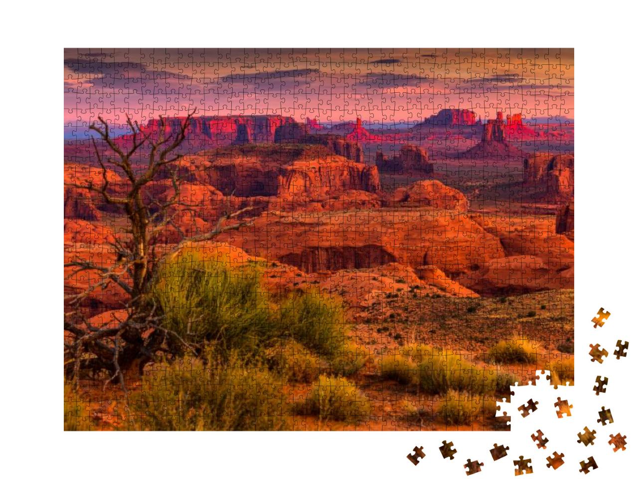 Sunrise in Hunts Mesa Navajo Tribal Majesty Place Near Mo... Jigsaw Puzzle with 1000 pieces