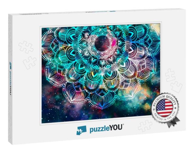 Abstract Ancient Geometric with Star Field & Colorful Gal... Jigsaw Puzzle
