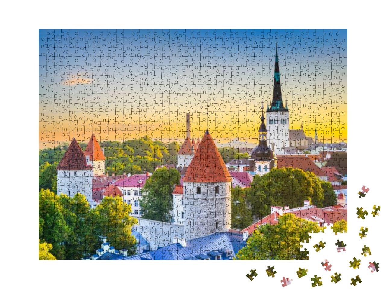 Tallinn, Estonia Old City Skyline... Jigsaw Puzzle with 1000 pieces