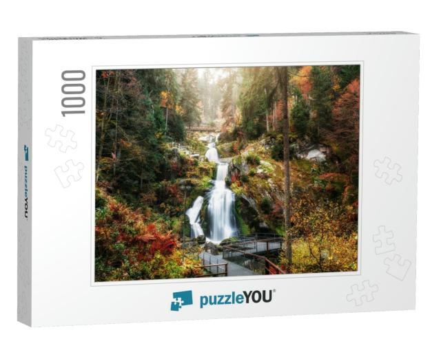 Beautiful Waterfall in the Black Forest in Triberg German... Jigsaw Puzzle with 1000 pieces