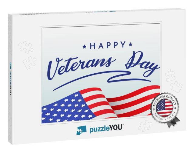 Happy Veterans Day, Banner, Poster, Card with Congratulat... Jigsaw Puzzle