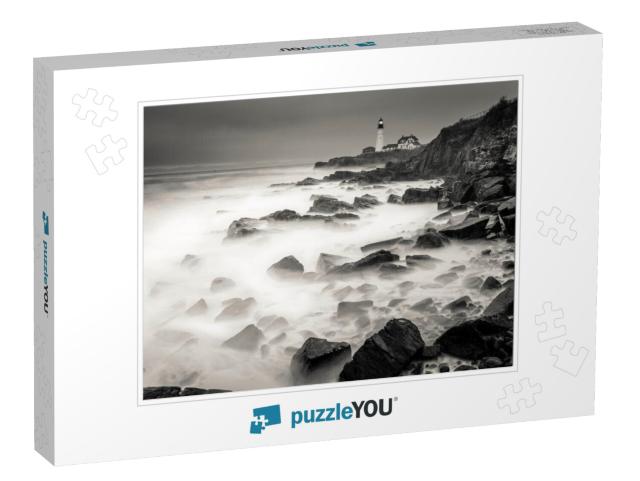 A Long Exposure of Maines Rocky Coast... Jigsaw Puzzle