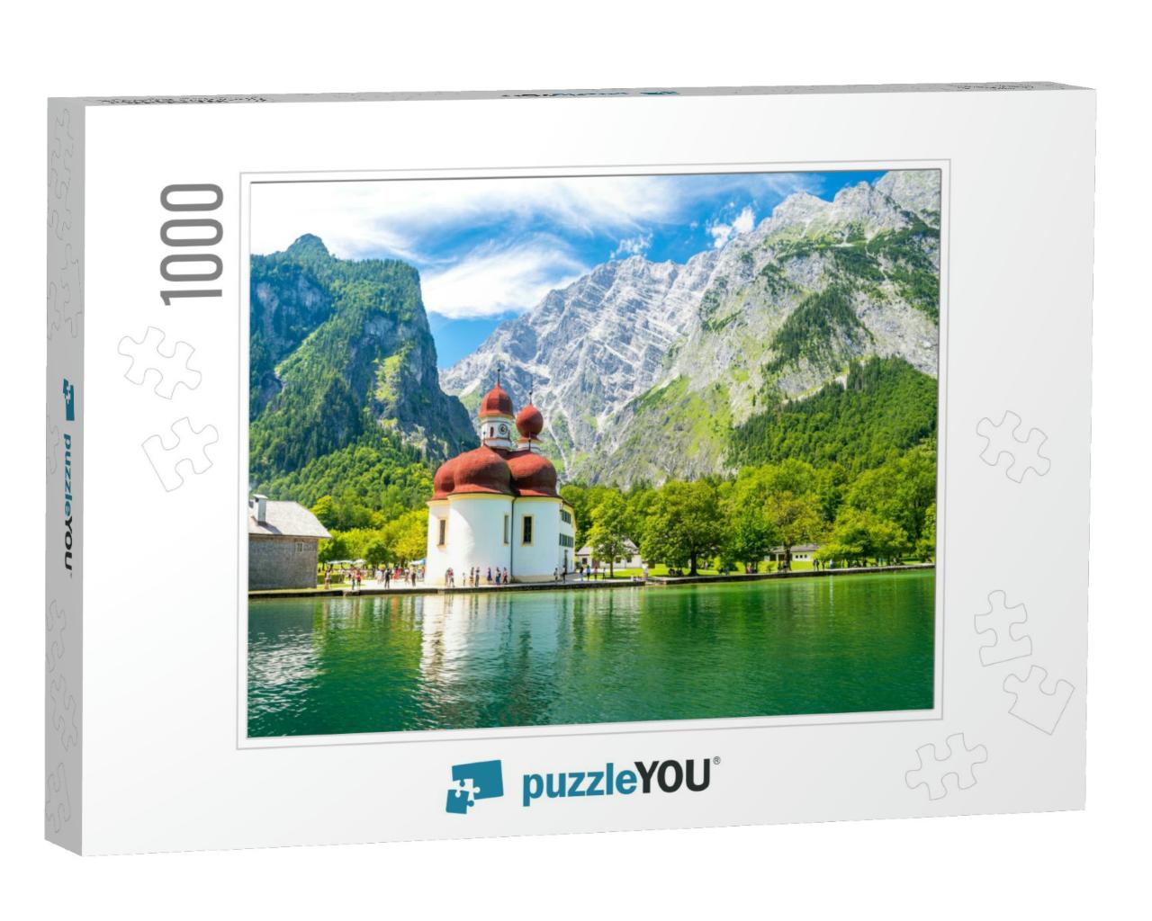 Konigsee Lake with St. Bartholomew Church Surrounded by M... Jigsaw Puzzle with 1000 pieces