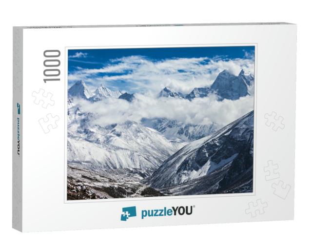 Mountains in Everest Region, Himalaya, East Nepal... Jigsaw Puzzle with 1000 pieces