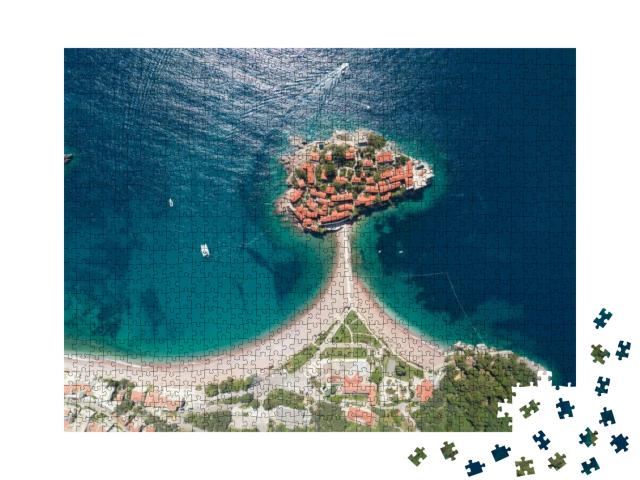 Sveti Stefan Island in Budva, Montenegro... Jigsaw Puzzle with 1000 pieces