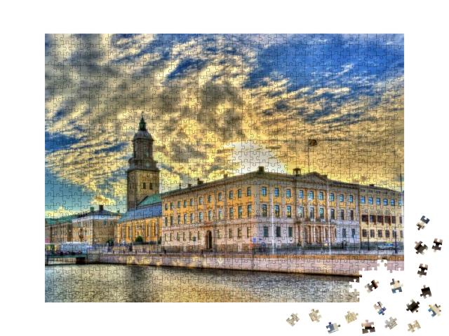 The City Hall & the German Church in Gothenburg - Sweden... Jigsaw Puzzle with 1000 pieces