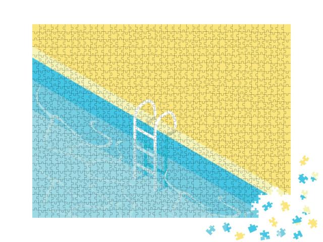 Isometric Swimming Pool with a Staircase & Clear Water. S... Jigsaw Puzzle with 1000 pieces