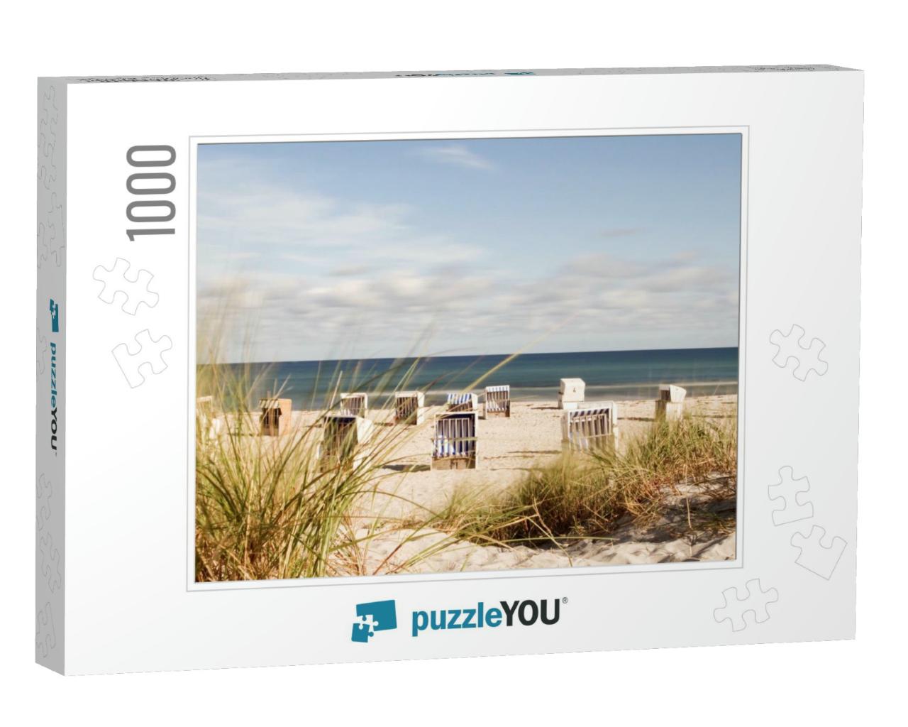 Hooded Beach Chairs At the Baltic Sea, Focus on the Dune... Jigsaw Puzzle with 1000 pieces