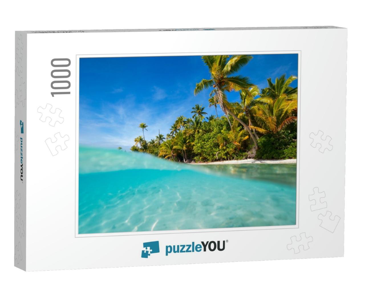 Stunning One Foot Island in Aitutaki, Tropical Island wit... Jigsaw Puzzle with 1000 pieces