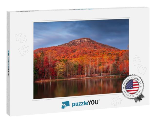 Yonah Mountain, Georgia, USA from Chambers Lake in Autumn... Jigsaw Puzzle