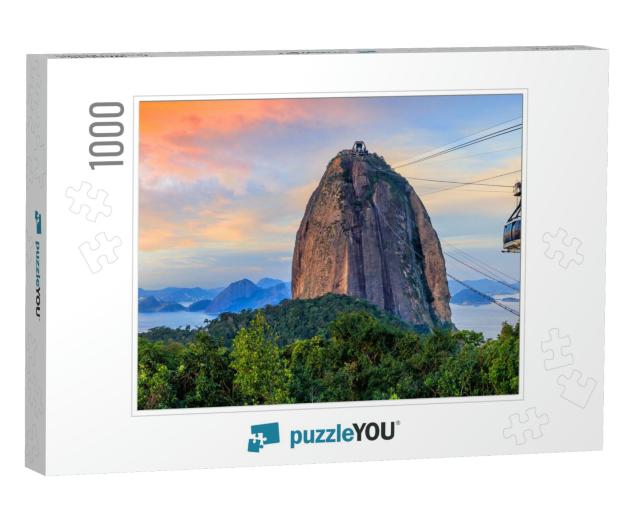 Cable Car & Sugar Loaf Mountain in Rio De Janeiro... Jigsaw Puzzle with 1000 pieces
