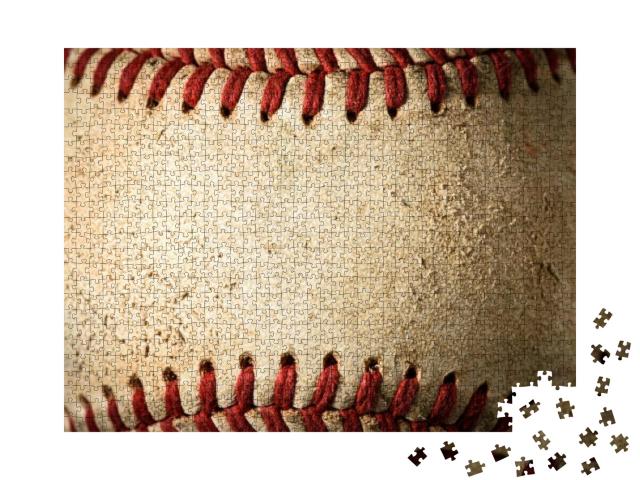 Closeup of a Dirty Baseball... Jigsaw Puzzle with 1000 pieces