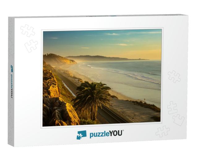 Sunset & Marine Layer At the Terry Pine Beach, San Diego... Jigsaw Puzzle