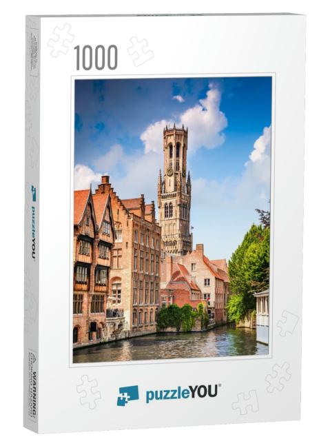 Bruges, Belgium. Scenery with Water Canal in Bruges, Veni... Jigsaw Puzzle with 1000 pieces