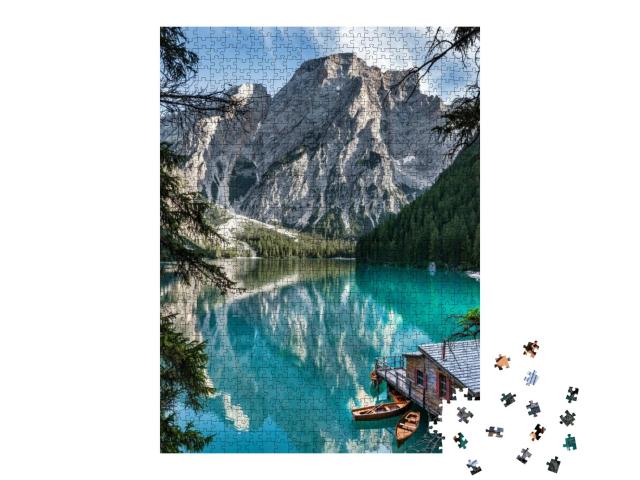 Lago Di Braies, Pragser Wildsee, Italy... Jigsaw Puzzle with 1000 pieces