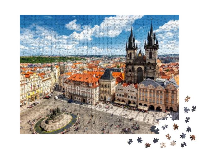 Old Town Square in Prague... Jigsaw Puzzle with 1000 pieces