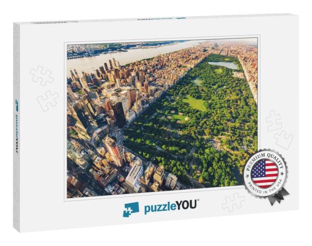 Aerial View of Manhattan New York Looking North Up Centra... Jigsaw Puzzle